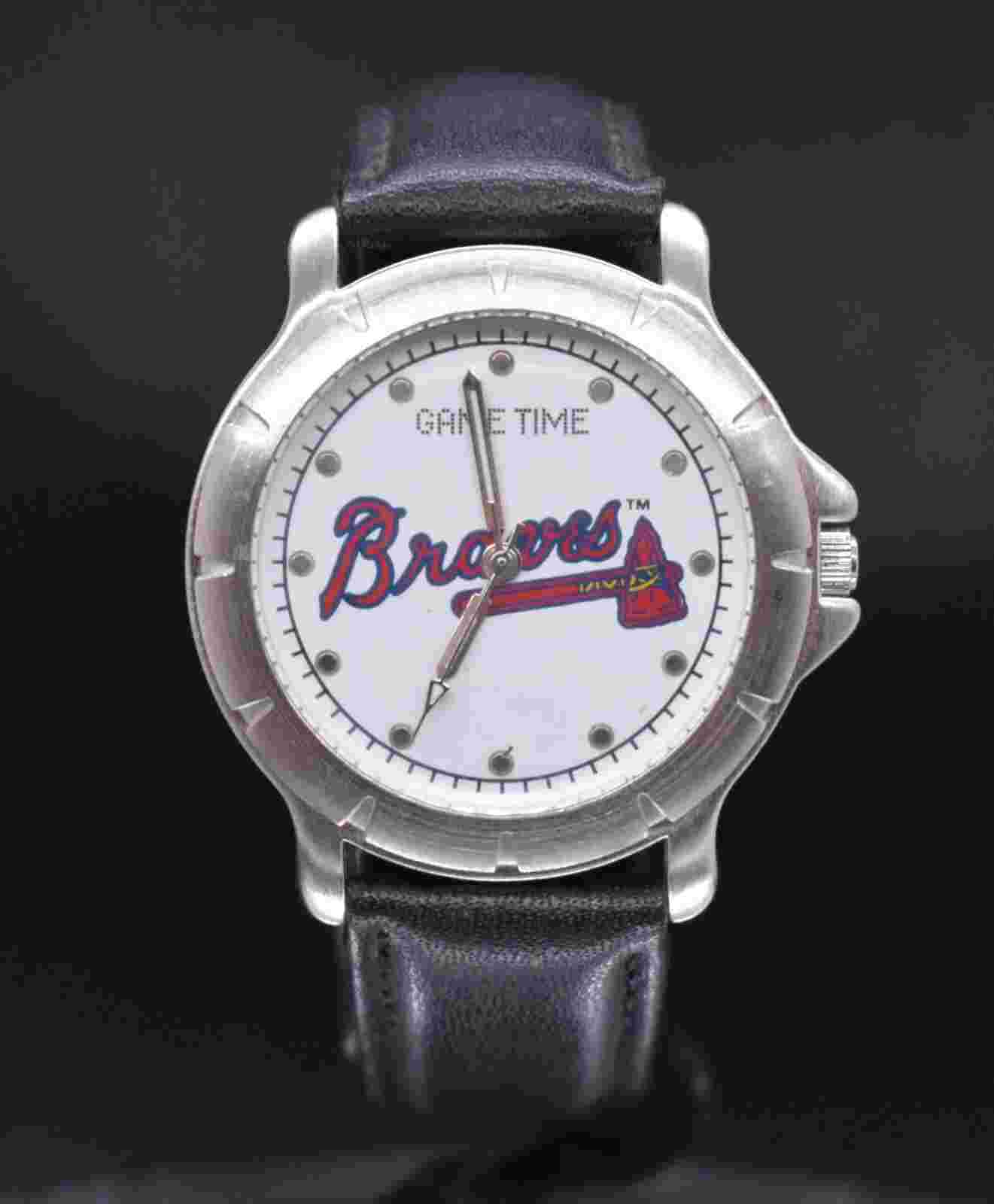 Vtg ATLANTA BRAVES GAMETIME Watch Men MLB Player Series NEW BATTERY