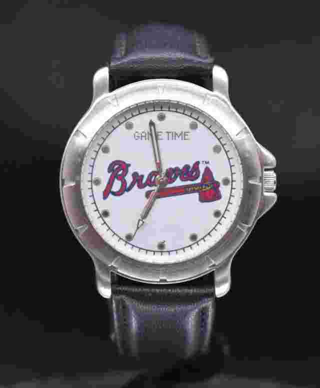 Vtg ATLANTA BRAVES GAMETIME Watch Men MLB Player Series NEW BATTERY