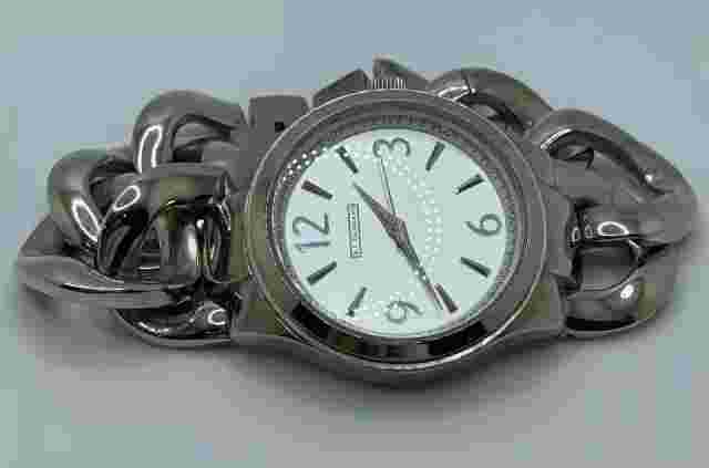 RJ Graziano Watch Womens Petite Wrist 38mm Case Chain Band Quartz Three Hands