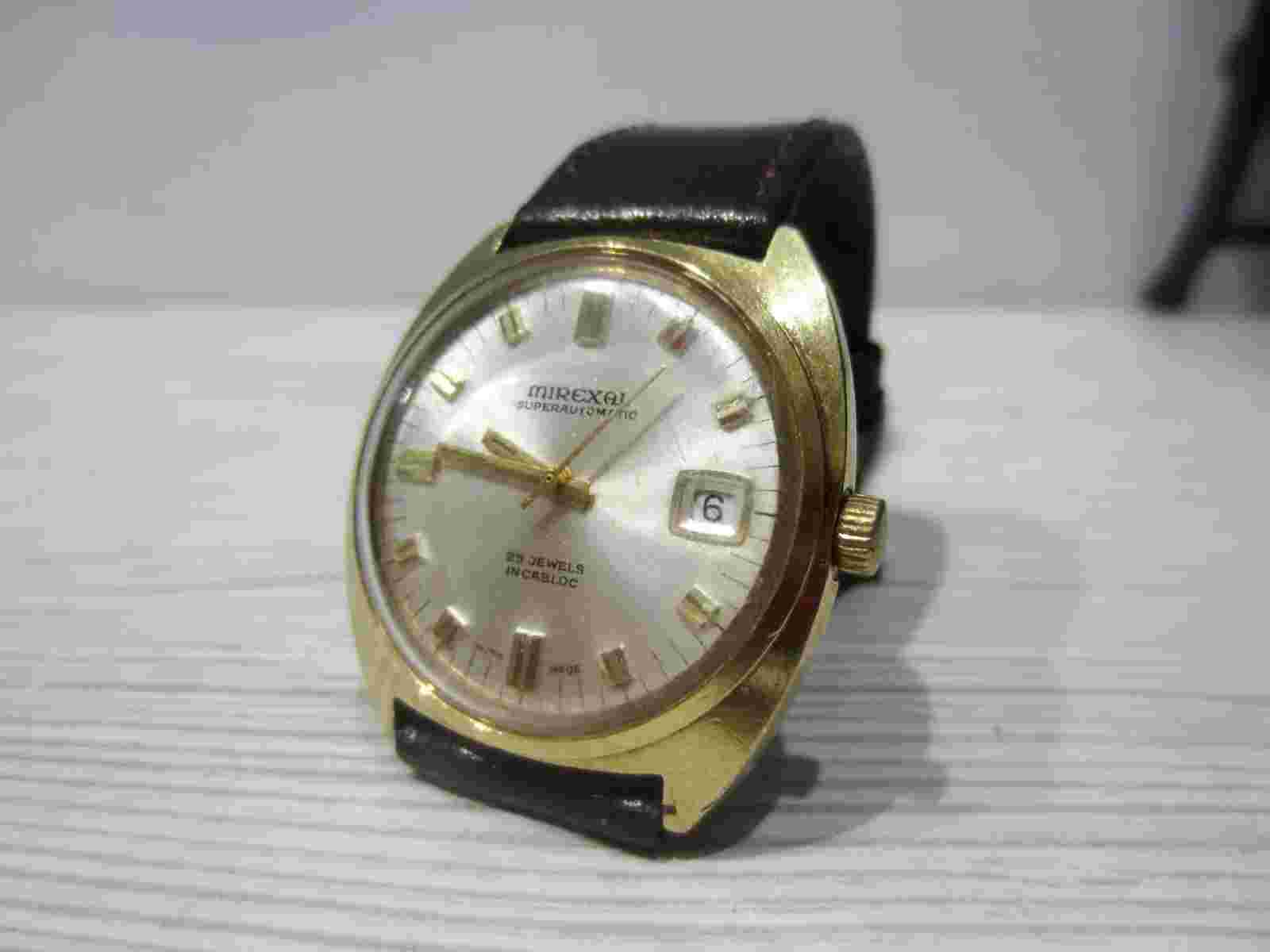 Super Automatic 1960s Mirexal Men's Swiss Watch with 25 Jewels Incabloc .