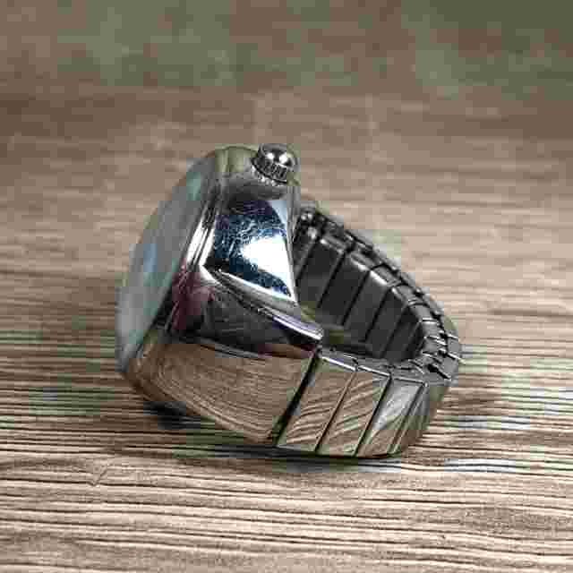 Narmi Ladies Zebra Print Dial Silver Tone Expansion 24mm Quartz Ring Watch