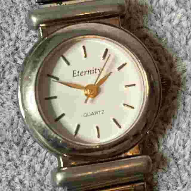 Vintage Women’s Eternity Watch Stainless Steel Stretchy Gold Silver Tone
