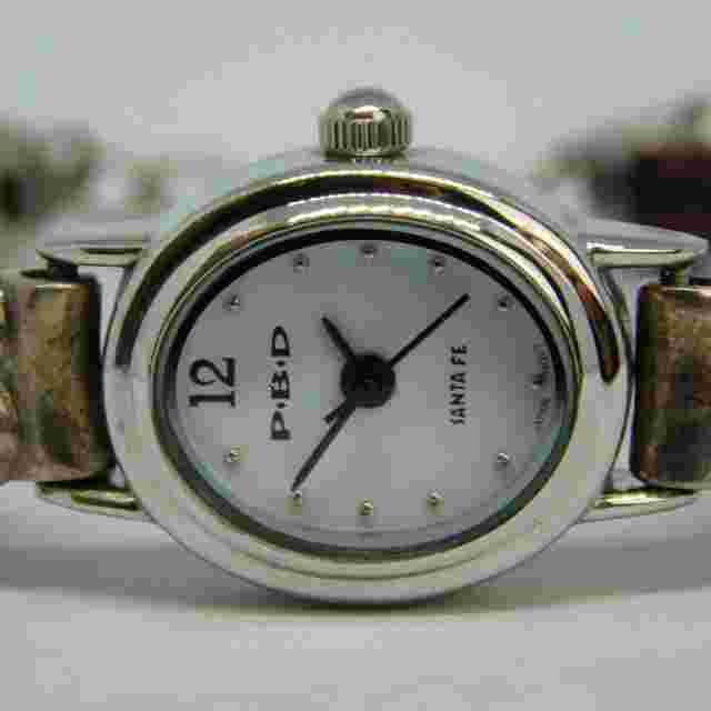 Peyote Bird Designs Santa Fe 925 Silver Band Women's Watch Sz.6 1/4" New Battery