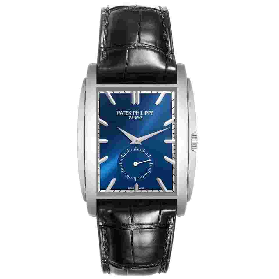 Patek Philippe Gondolo Small Seconds White Gold Blue Dial Mens Watch 5124 Papers