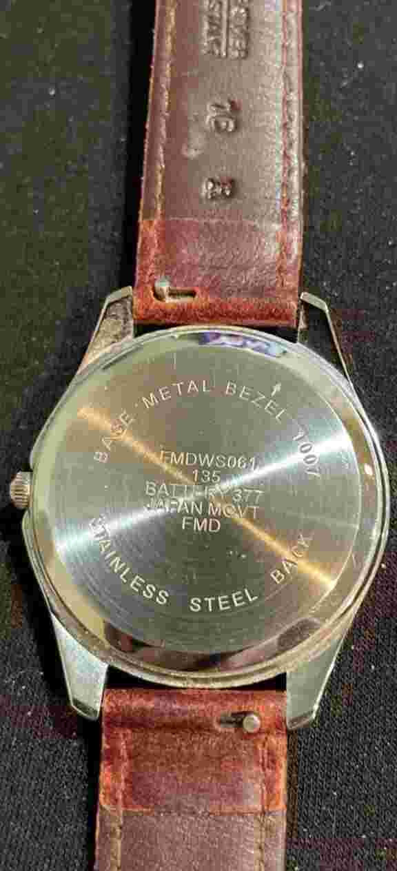 Vintage Men’s FMD brown leather band wrist watch