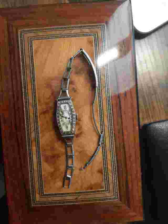 Vintage Mimo Iridio Plat Iridium Platinum Case art diamond Case Watch VERY RARE
