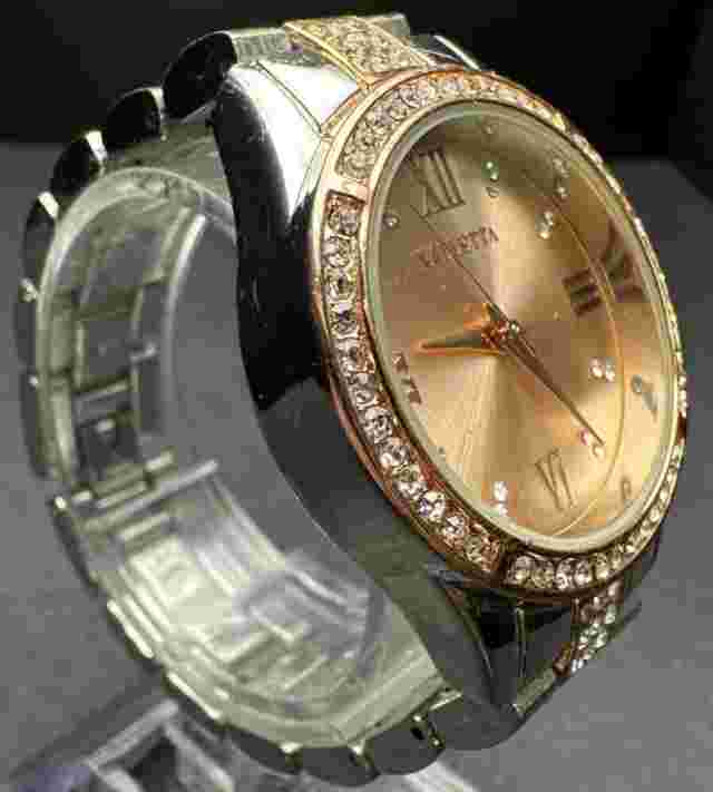 Vintage Women's Valletta Diamond Bezel Watch - Untested May Need Battery/Repair