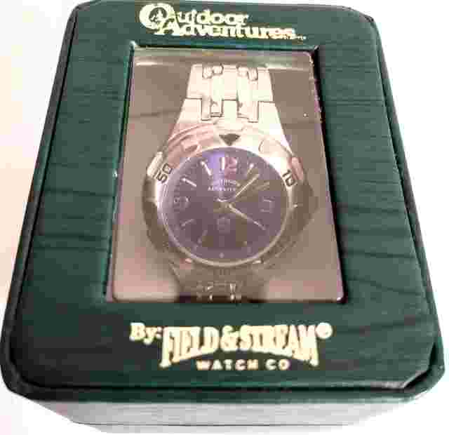RARE Field & Stream OA112GUBS Outdoor SS Men's Watch