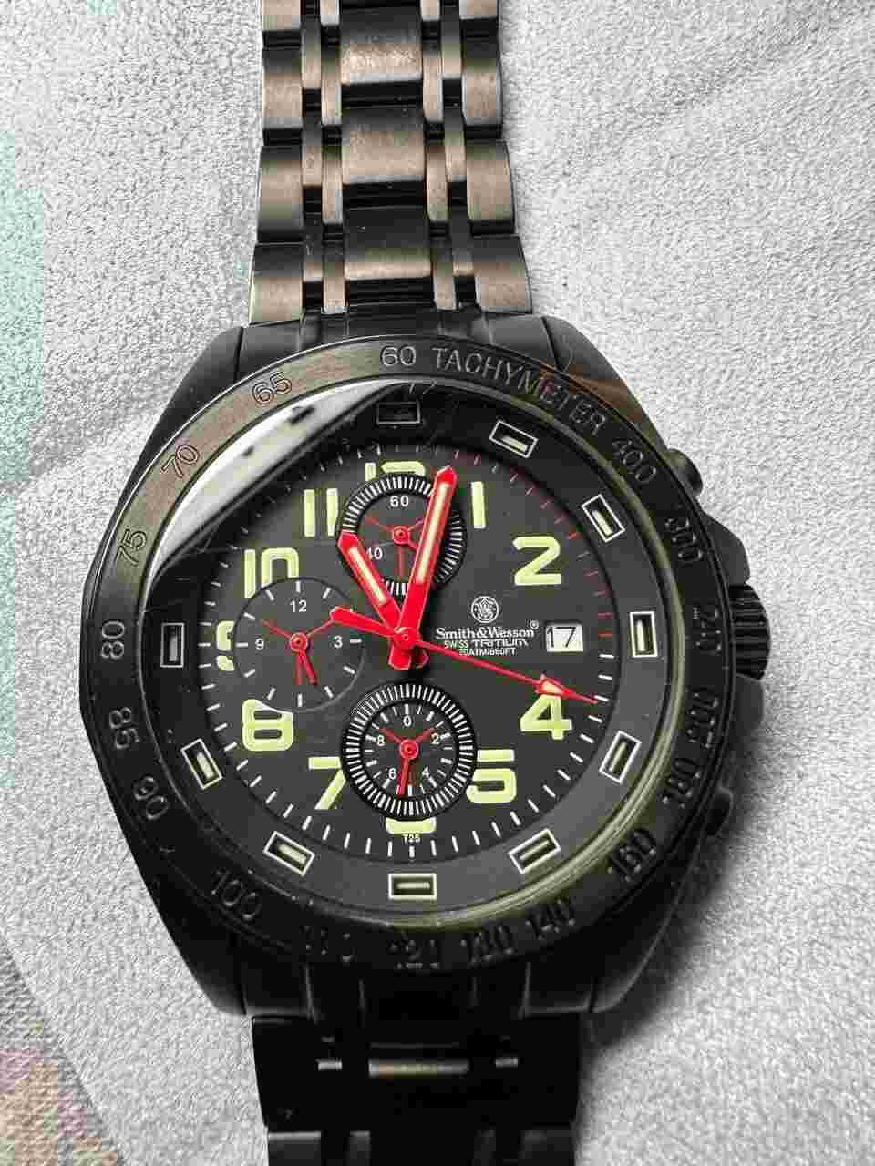 Smith & Wesson Ambassador Tritium Chronograph Black Stainless Steel Watch