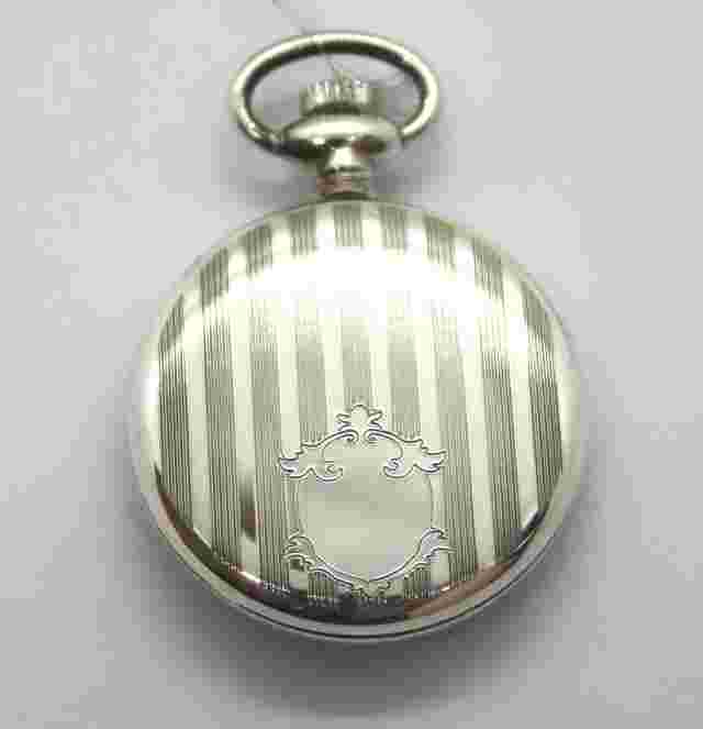 Silver 925 Capital Pocket Watch Open Face Customizable Quartz