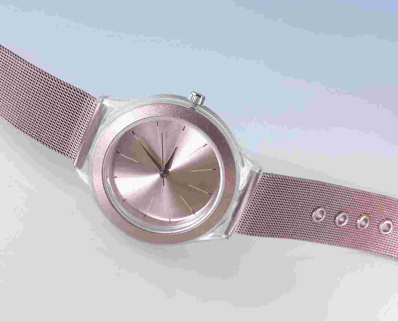 Inc International Concepts Women's Rose Pink Stainless Steel Mesh Bracelet Watch