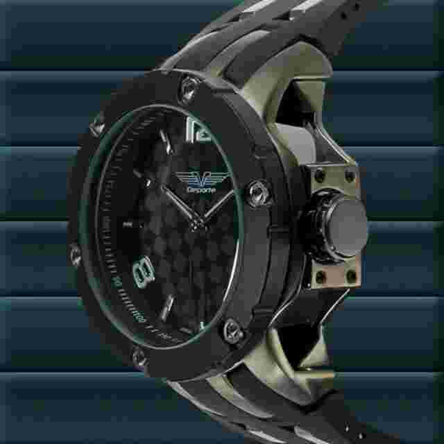NEW Deporte Ardmore 62623504 Mens Gunmetal & Black Rotating Bezel Large Watch