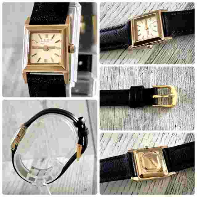 MARGARET HOWELL Square Mini Gold Ladies Analogue Watch Battery Replaced Used