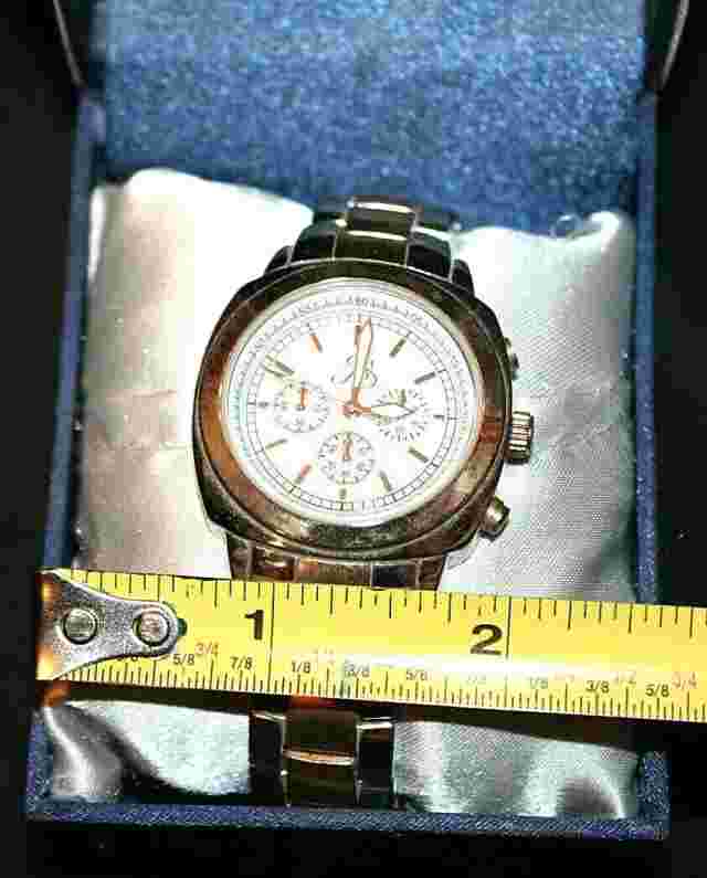Jaclyn Smith Silver/Faded Gold Tone Analog Wristwatch  w/ Metal Strap Watch