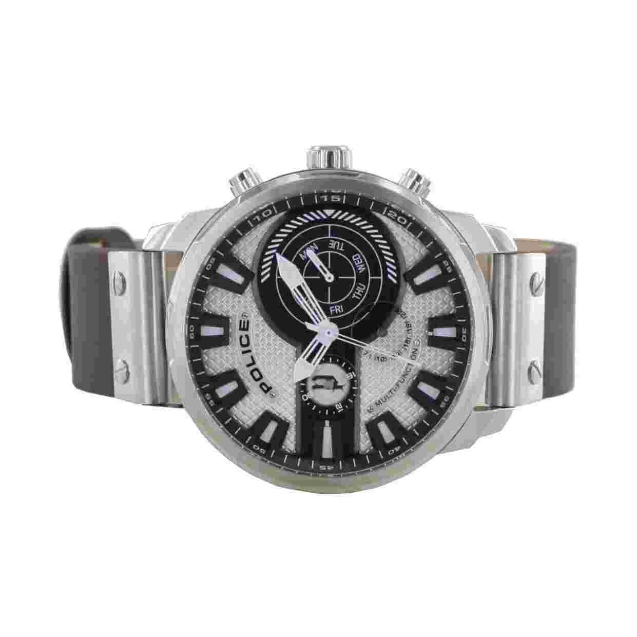 Police Men's Wristwatch Leather Analogue Leicester PL15217JS.04A
