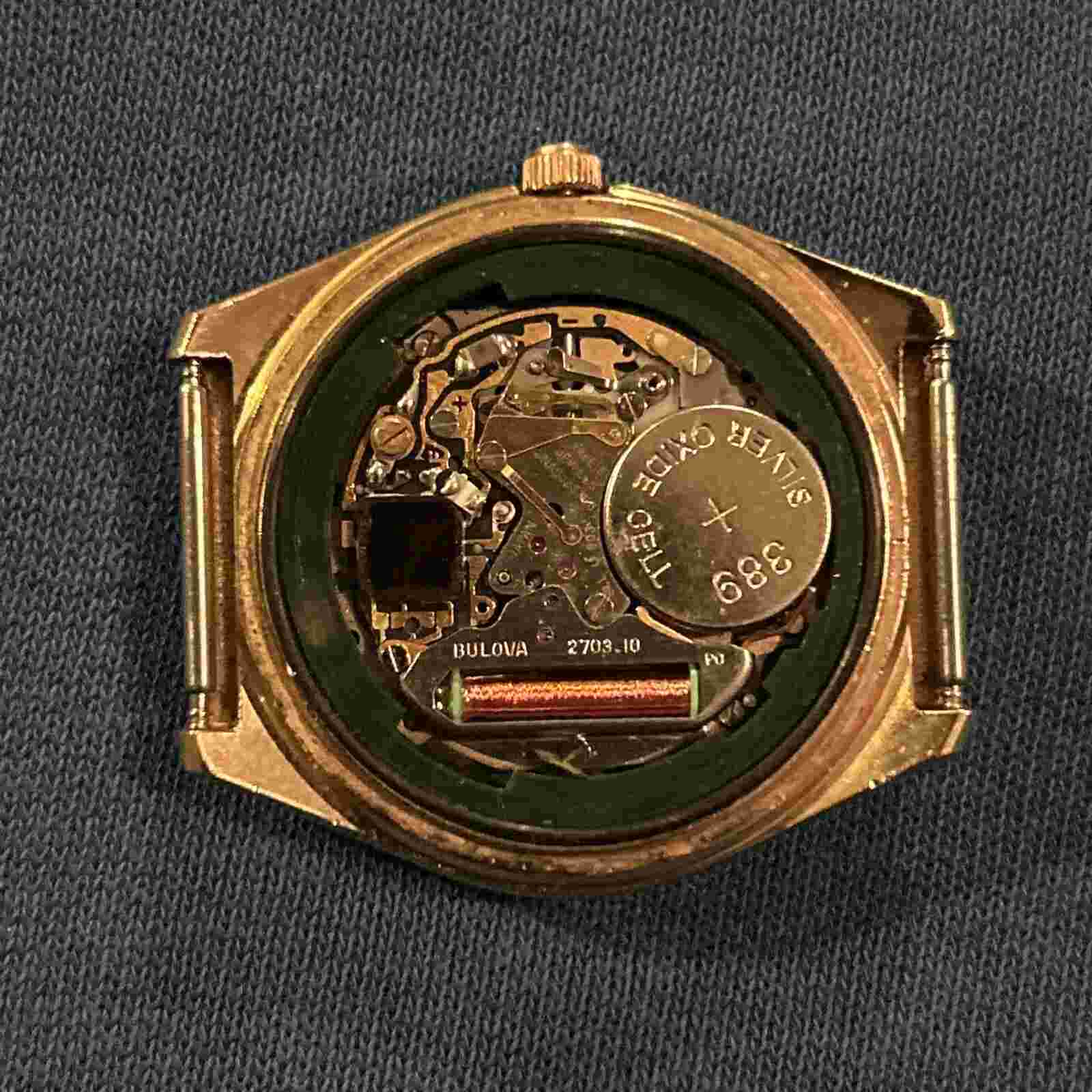 Rare Vintage Caravelle Bulova Mens Automatic Watch Day-Date Luminous Hands Runs