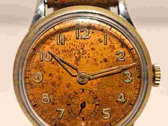 VINTAGE RARE WW2 MILITARY SUB SECOND SWISS MEN'S 31mm WATCH "ANKER" ANCHOR