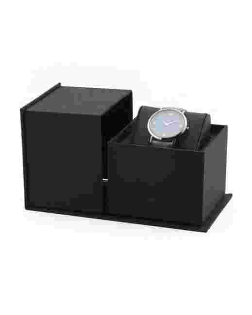 LARSSON & JENNINGSBlack/Silver Swiss Made Lugano Classic Leather Strap Watch