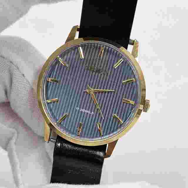 Men's Vintage USSR Soviet CORNAVIN 17 Jewel Gold Tone Wind Up Watch Mechanical