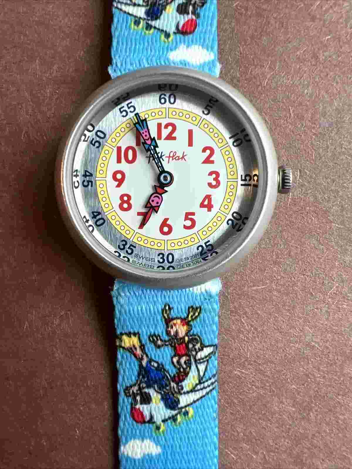 WATCH FLIK FLAK Traveler Set Swiss Watch Aluminum Case Water Resistant WORKING