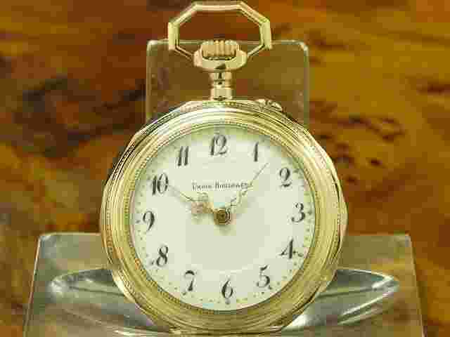 Union Horlogere 8kt 333 Gold Open Face Pocket Watch/Diameter 30,0mm