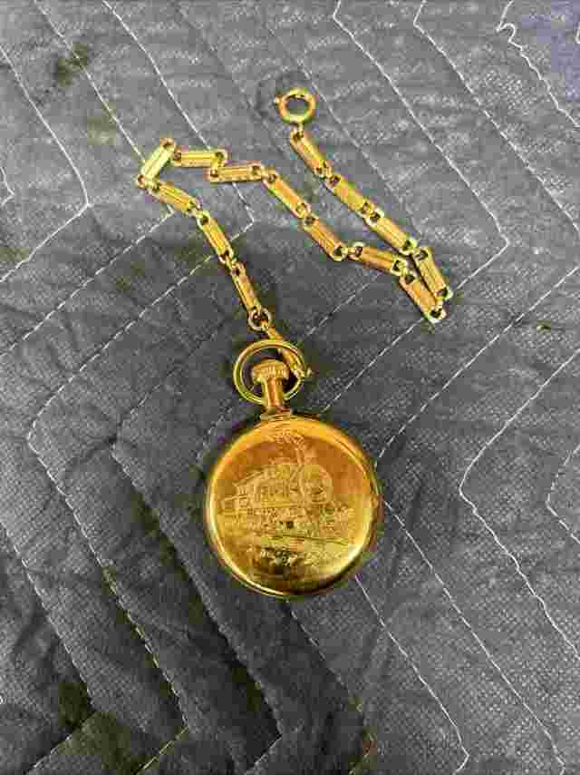 Vintage Mechanical Westclox Train Pocket Watch Music Manual Wind