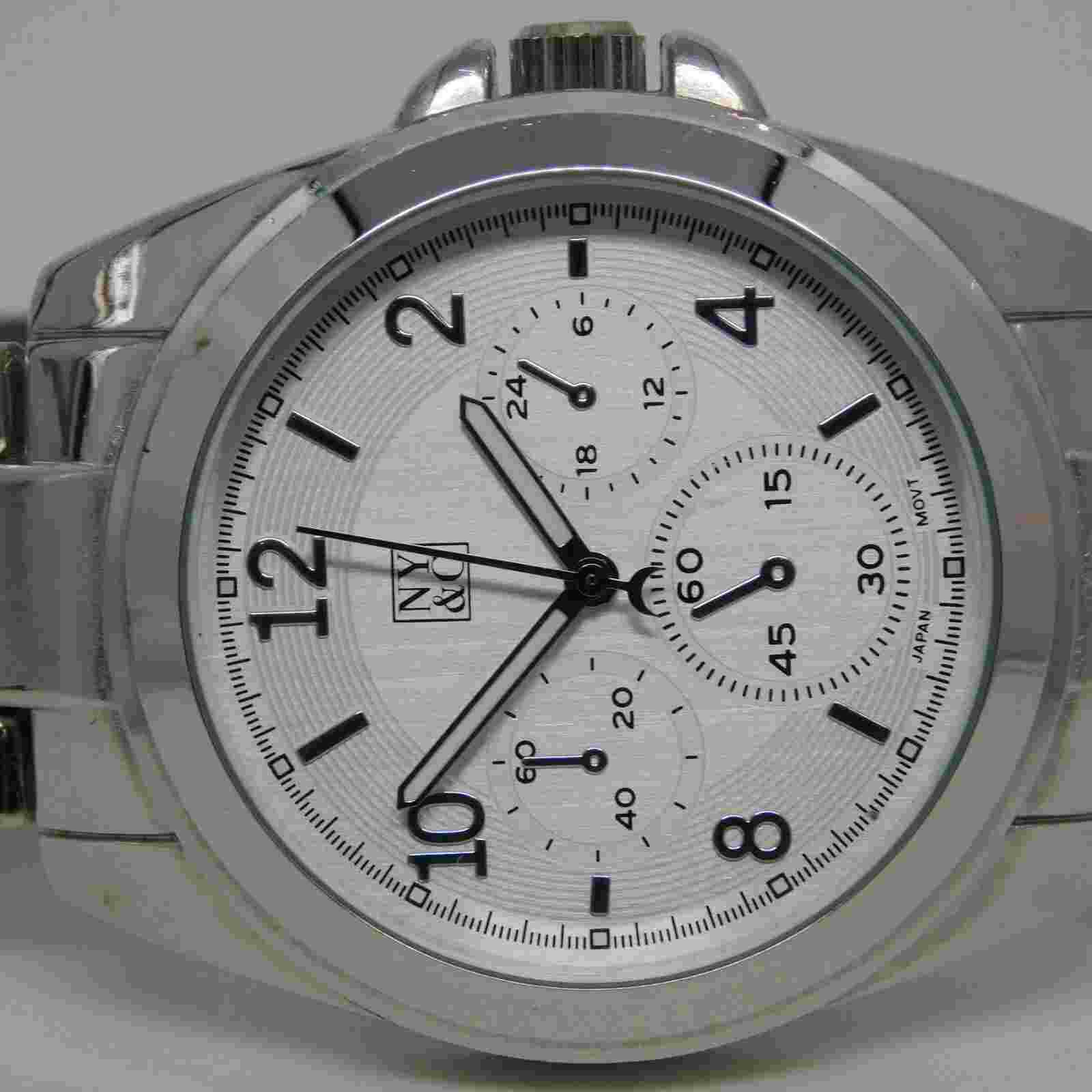 NY&C 15823 Silver Tone Quartz Analog Women's Watch Sz. 6 3/4" New Battery