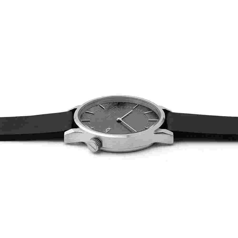 Komono Winston Gray Dial With Black Leather Strap Unisex Watch KOM-W3015