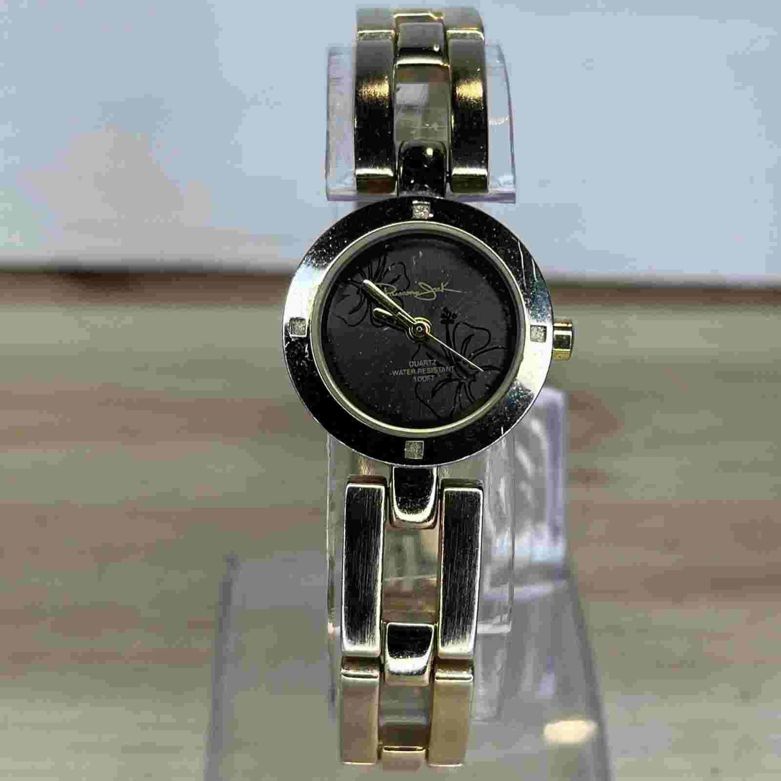 Panama Jack Surf Girl Ladies Gold Tone Thin Wristwatch 061GCM NEW BATTERY RUNS!
