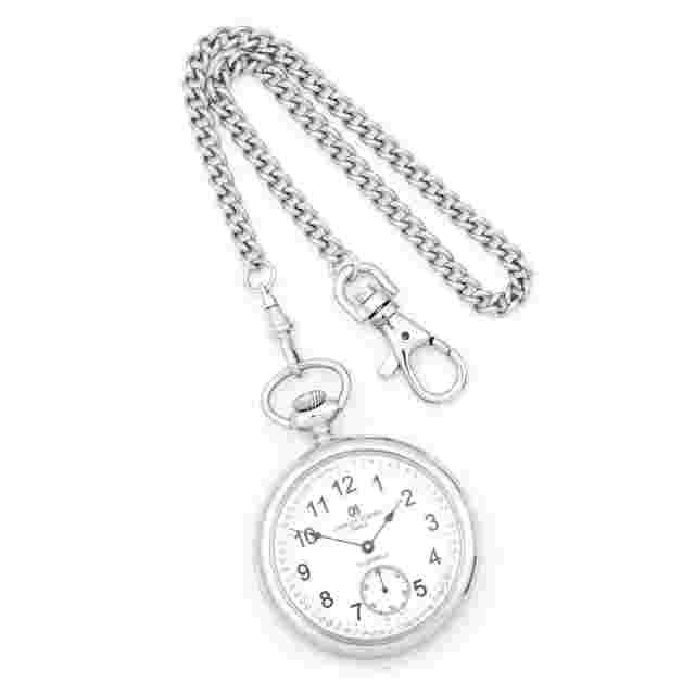 Charles Hubert Stainless Steel Open Face Pocket Watch XWA2743