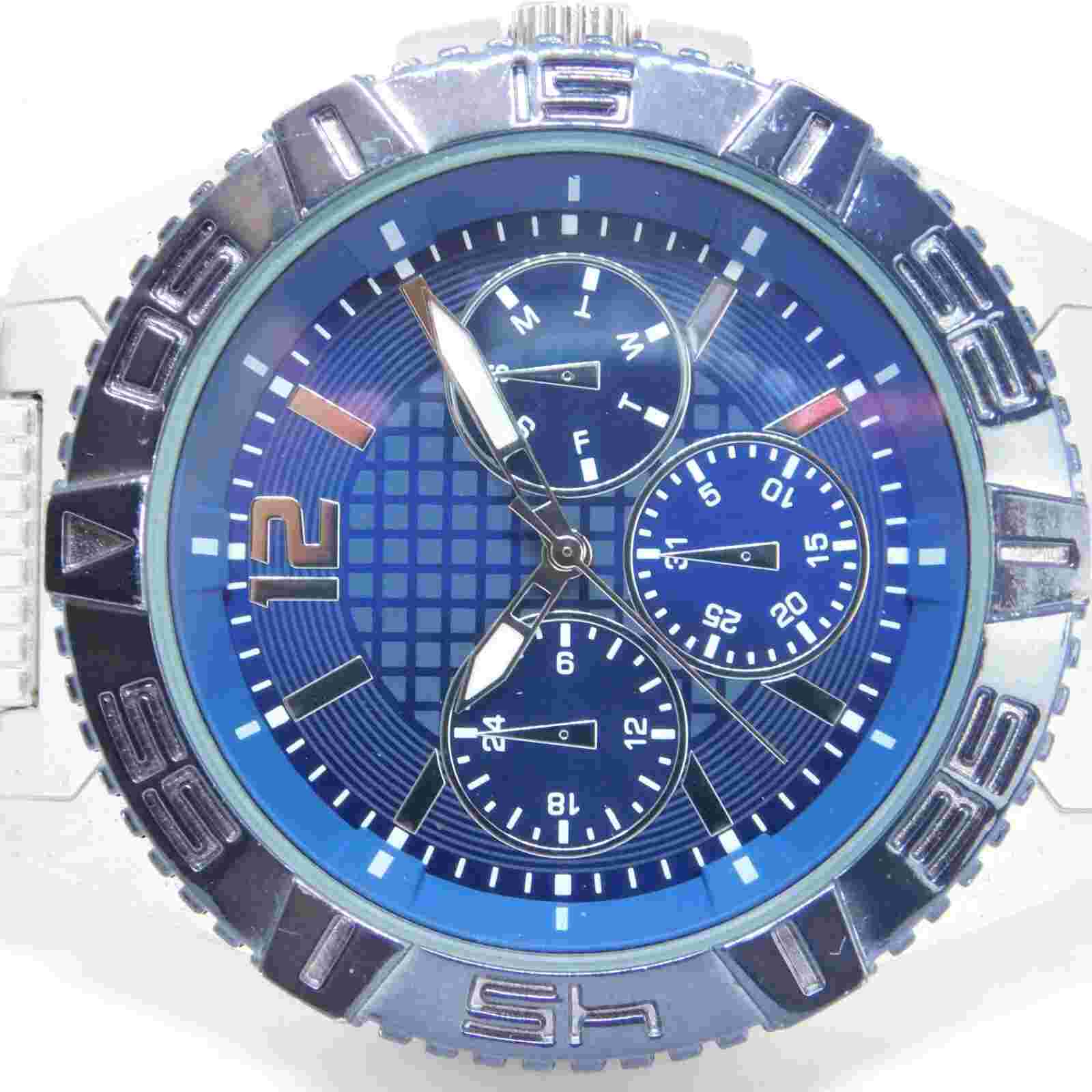 Massive FMD FMDAL866 Silver Tone Quartz Analog Men's Watch Sz. 8" New Battery