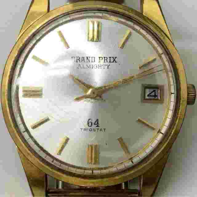 Orient Grand Prix Almighty 64 Automatic Watch Silver Dial Gold Band 15.5cm