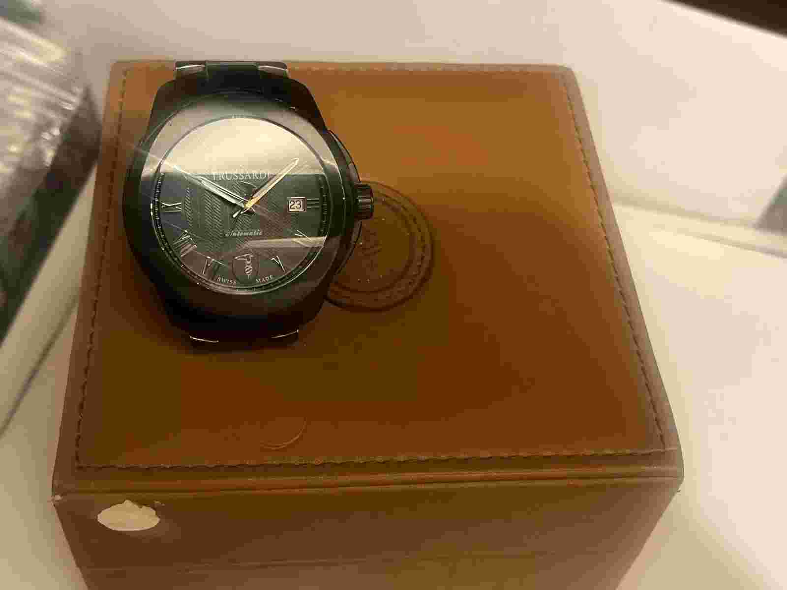 TRUSSARDI 25 JEWEL AUTOMATIC-P.V.D STAINLESS STEEL-IN F.W.O-ACCURATE-BOXED