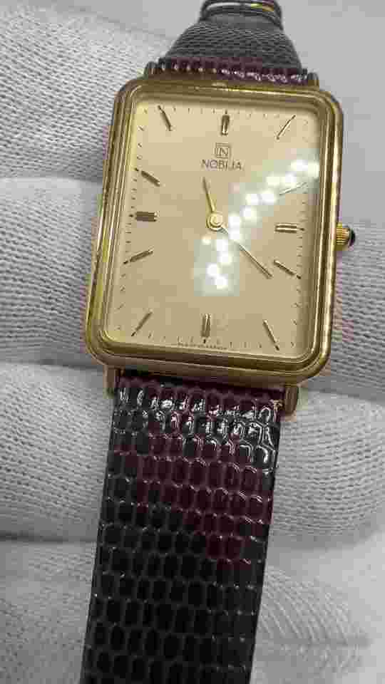 Rare Noblia Unisex Watch Yellow G.P 4630-E63929 KA Japan Works Great(WCH