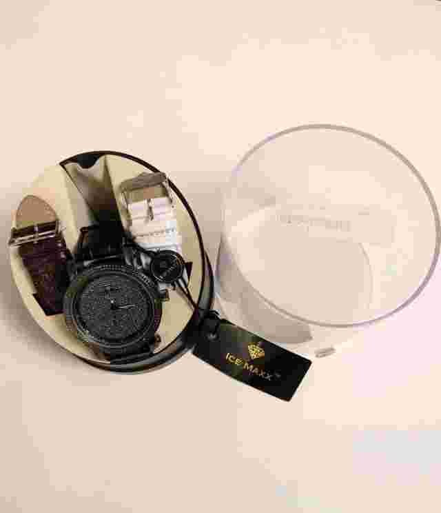 Diamond Master Mens Watch Black Good Conditon - Ice Maxx, Extra Leather Bands