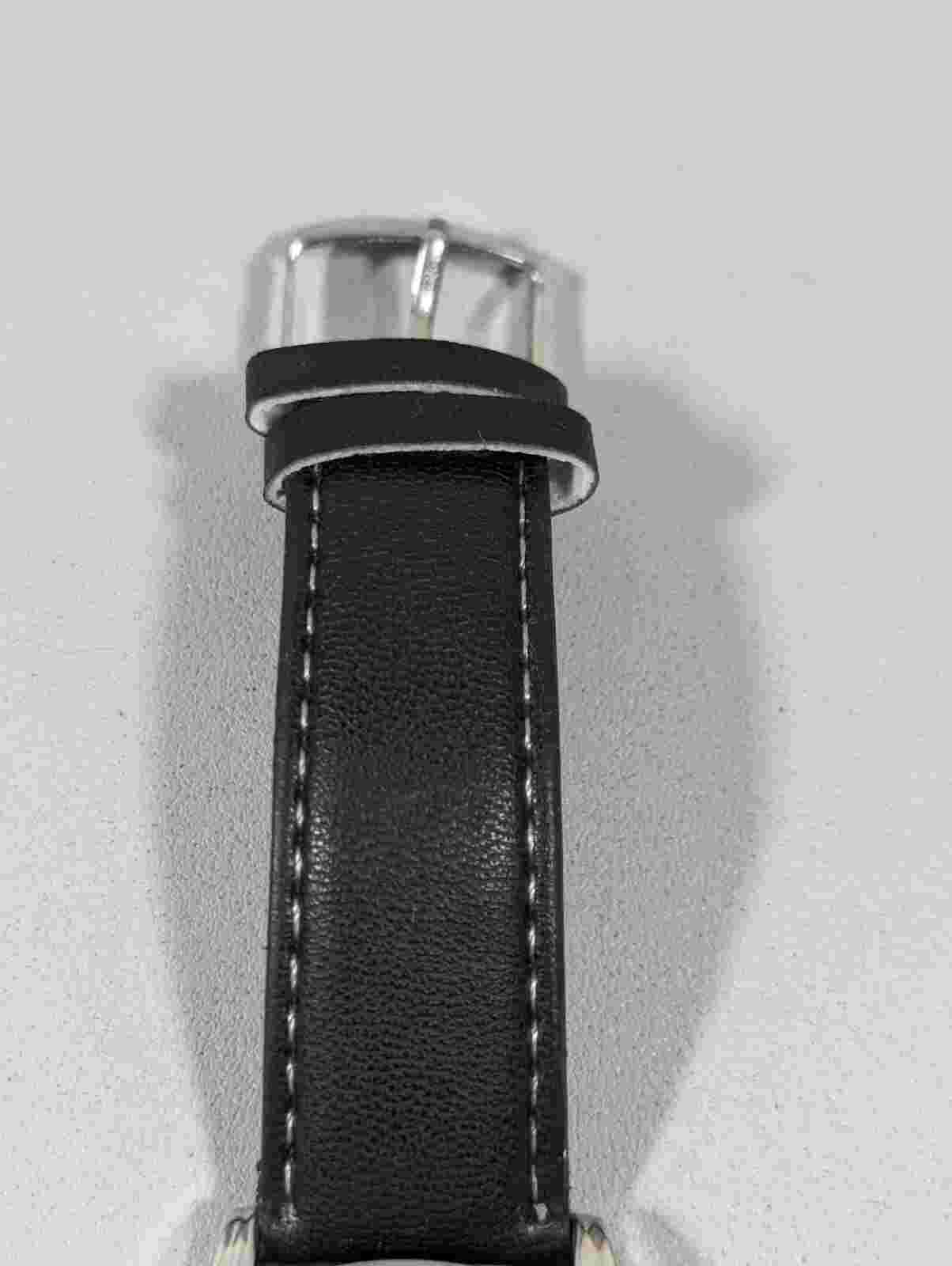 Mens Migeer Blue Dial Silver Tone Round Case Black Band Watch 8 Inch