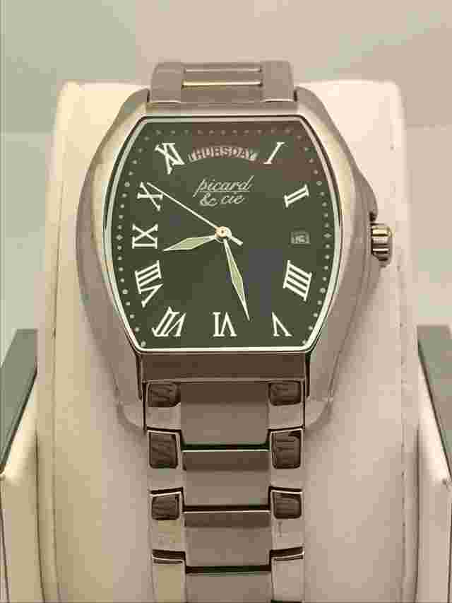 Picard & Cie Men's Black Dial Stainless Steel Bracelet Watch 250851-603