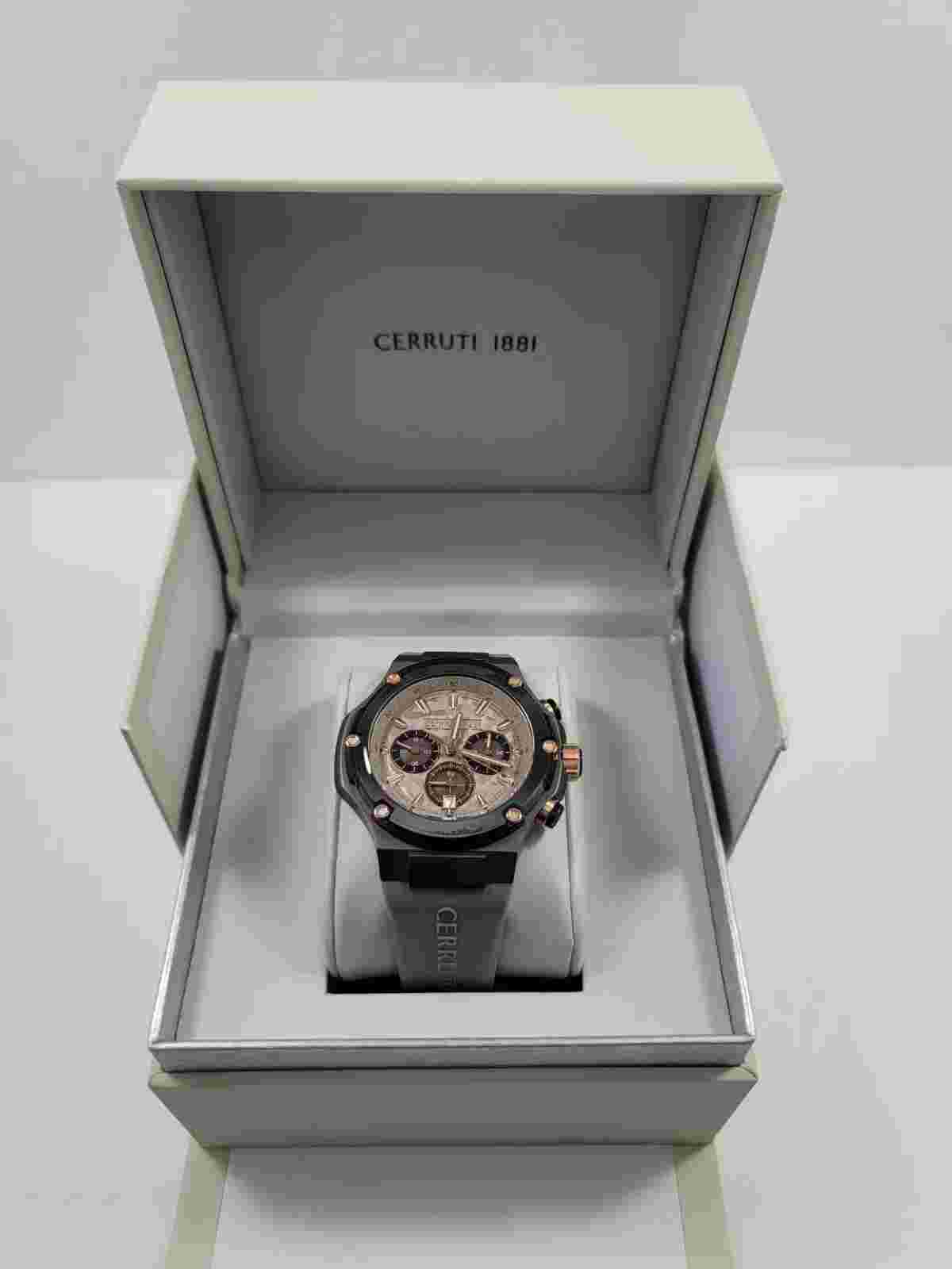 Cerruti 1881 Lucardo Chronograph Quartz Rubber Strap Men's Watch CIWGQ2224304
