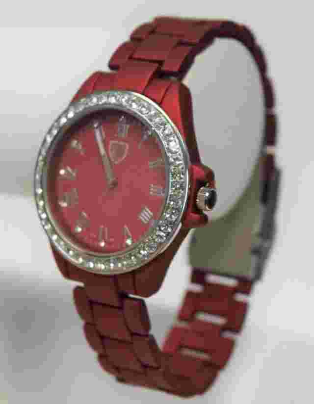NEW Picard & Cie 9326 Women's Boudica Crystal Accent Roman Numeral Red Watch 30m