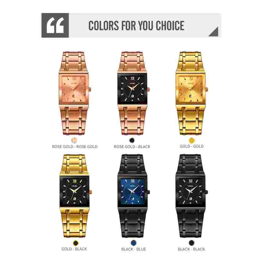 Mens Wristwatch 30M Water Resistant Fashion Square Analog Quartz Watches GY4