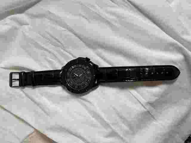 Super Techno Mens Watch, Genuine Diamonds, Water Resistant, Stanless Steel Back