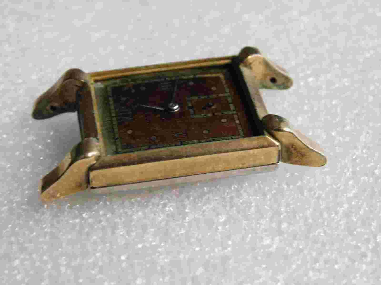 10k Rolled Gold Plate Bezel Nastrix Men's Watch Rectangle Case Parts or Repair