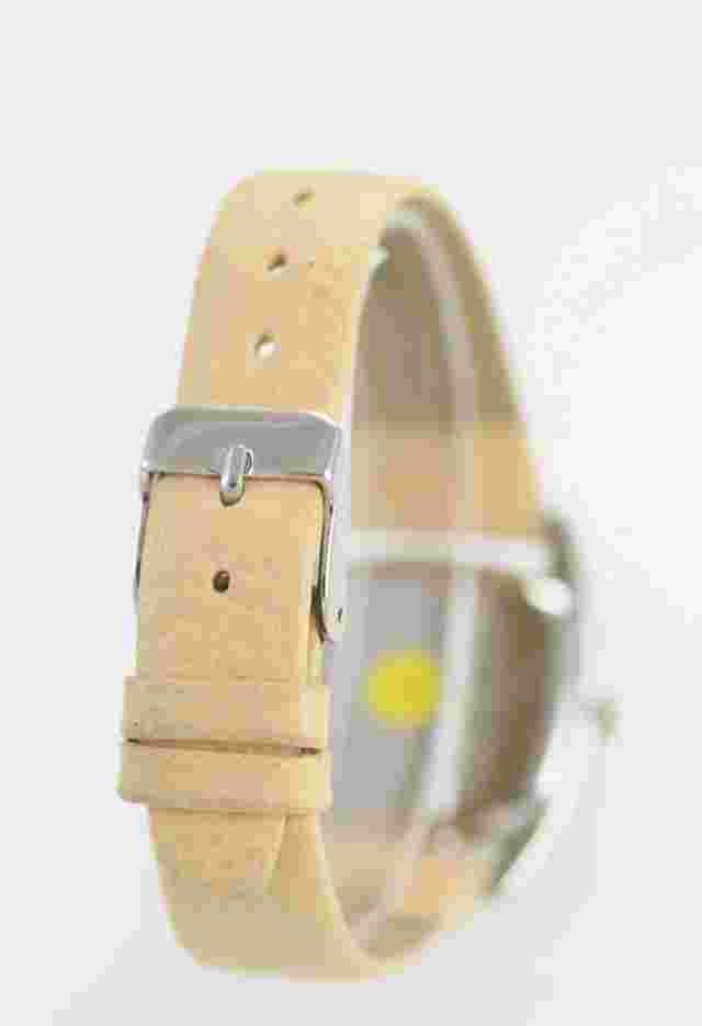 Apt 9 Watch Womens Silver Stainless Steel Water Resistant Beige Leather Quartz