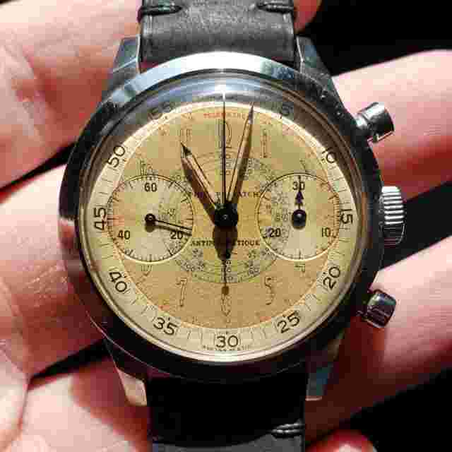 Philippe Watch Jumbo 38mm Stainless Steel Spillman Case Valjoux 22 Chronograph