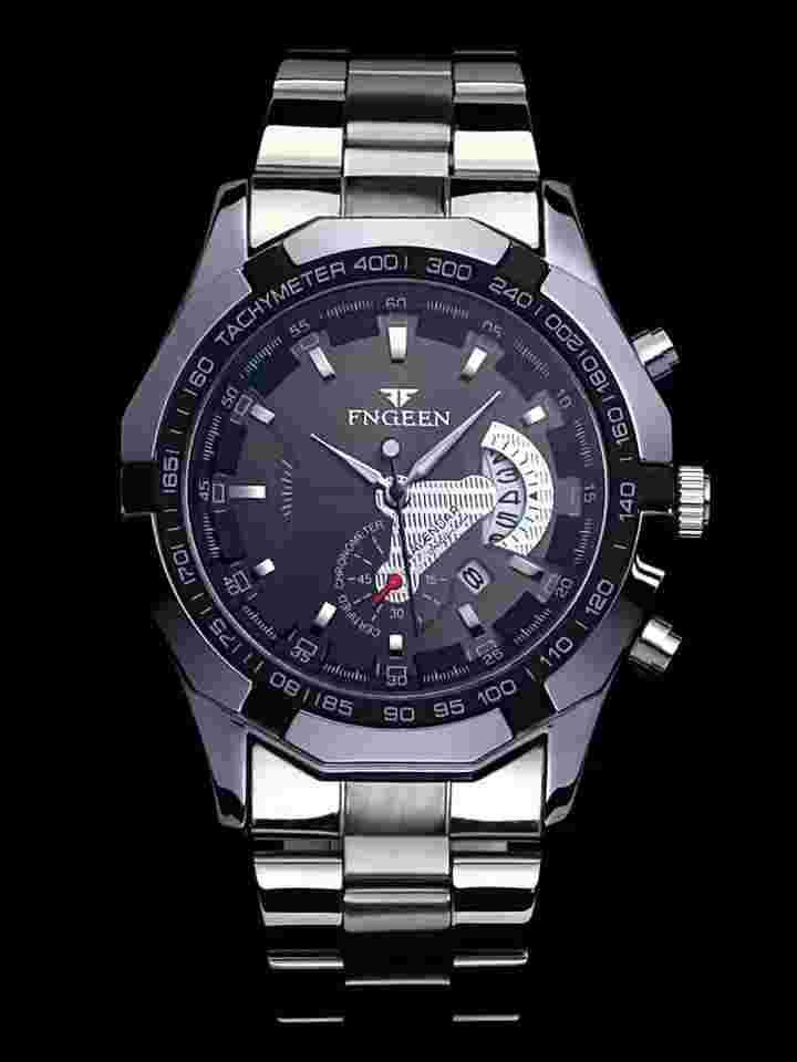 FNGEEN Waterproof Ultra-thin  Fashion Calendar  Quartz Analog Luxury Men's Watch