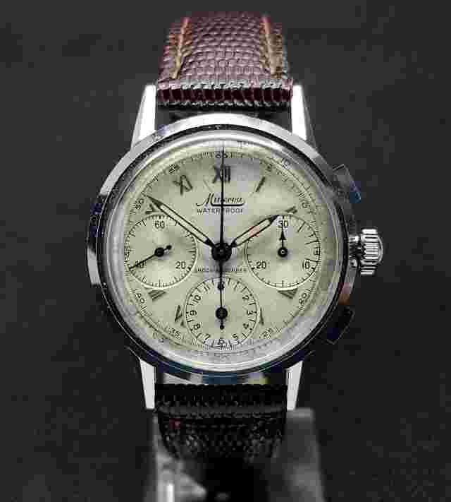MINERVA VD712 vintage 1950s Chronograph Valjoux 72 swiss military