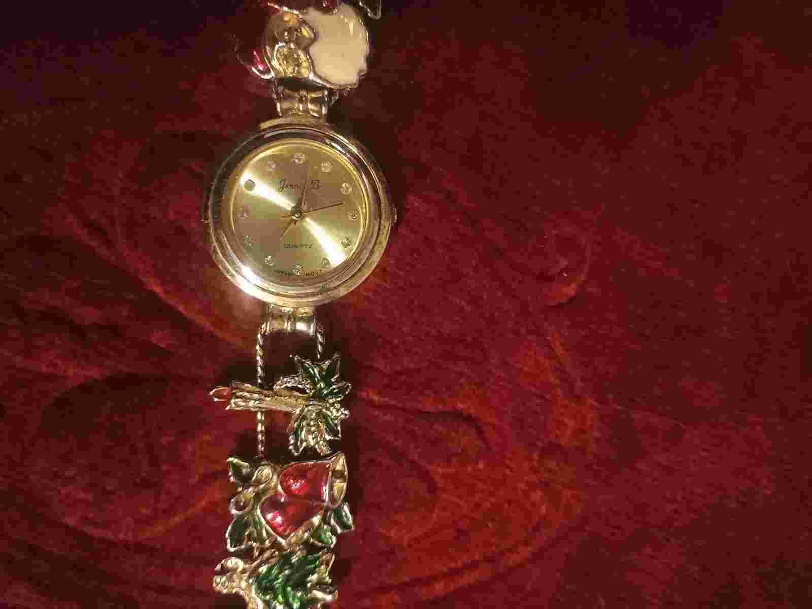 JENNIE B Christmas Watch Women’s Slide Charm Bracelet Quartz Japan Movement