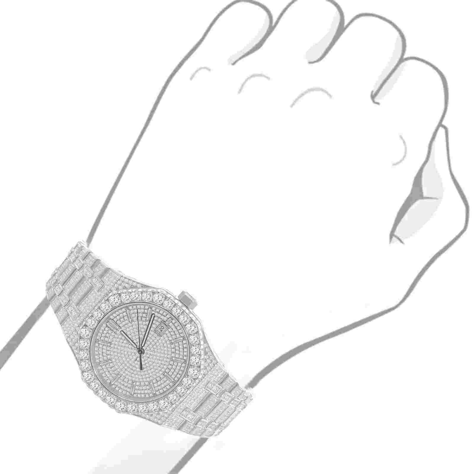 CONCORDE MOISSANITE STEEL WATCH  Automatic Movement Hip Hop Bust Down Mens Watch