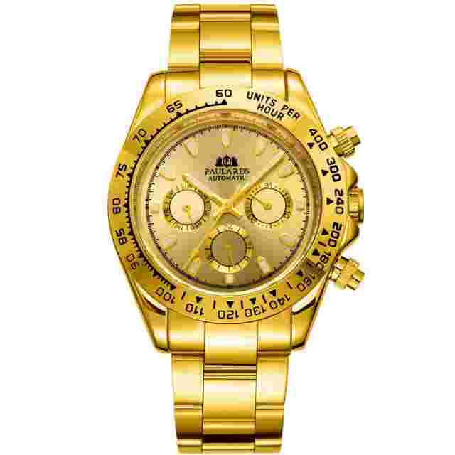 Paulareis Automatic Watch Men's Luxury Daytona Stanless Waterproof Luminous Dive