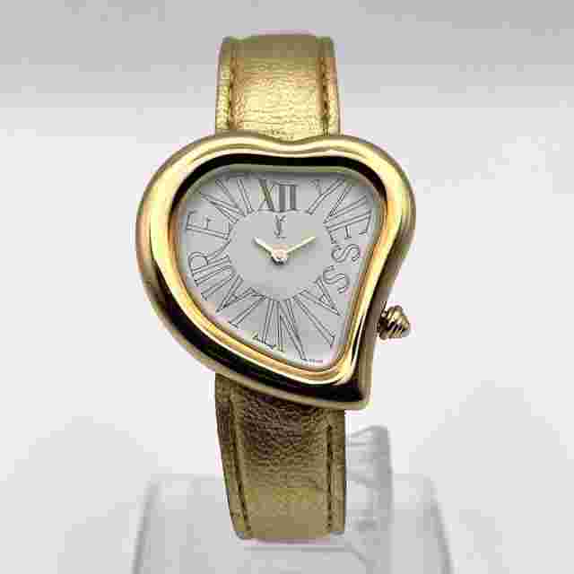Yves Saint Laurent Gold Heart Watch - Vintage Used
